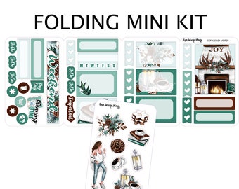 COZY WINTER Christmas Folding Mini Kit | Planner Stickers perfect for all Planners | CCf31