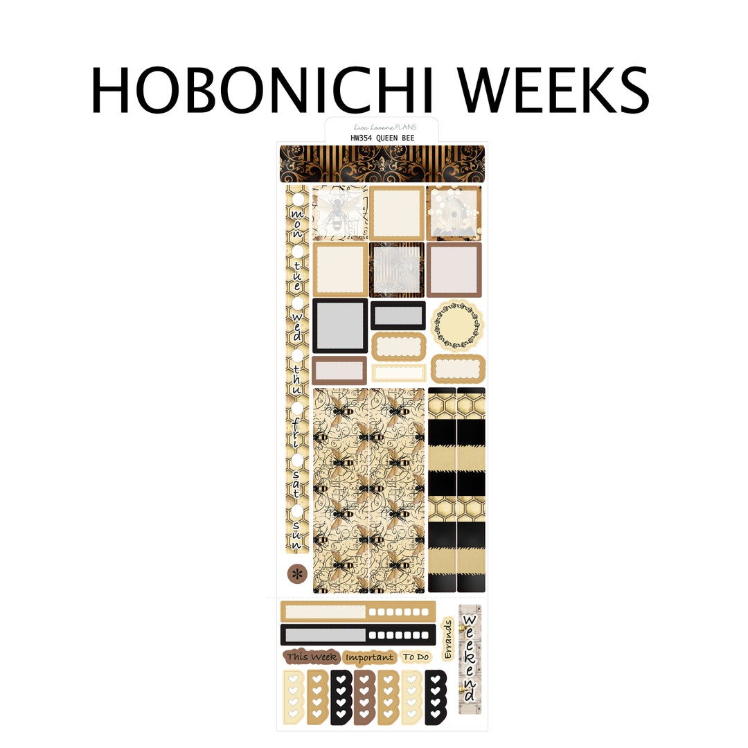 QUEEN BEE Hobonichi Weeks Planner Sticker Kit | HW354 - Etsy