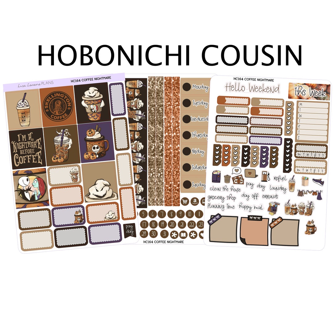 COFFEE NIGHTMARE Hobonichi Cousin Weekly Planner Sticker Kit ...