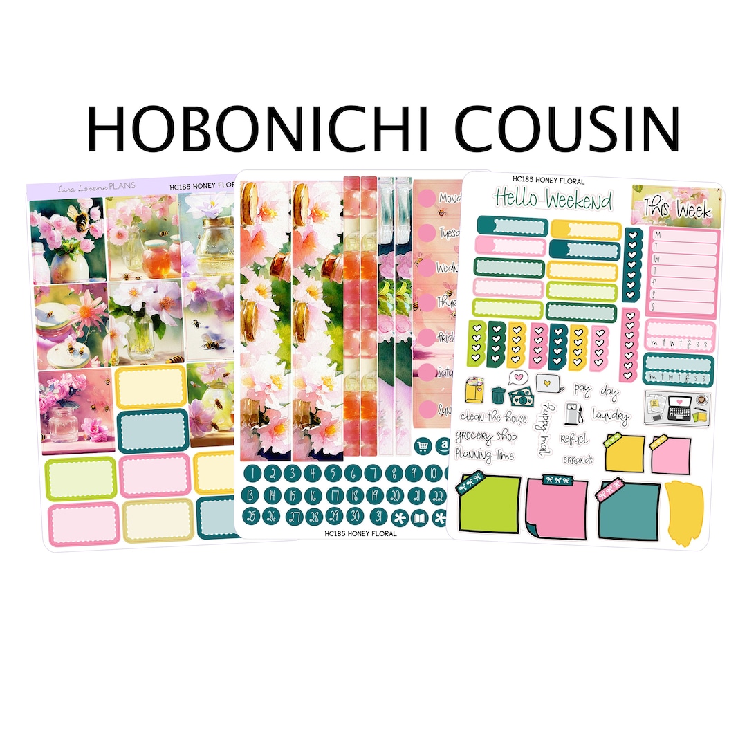 HONEY FLORAL Hobonichi Cousin Weekly Planner Sticker Kit | Garden ...