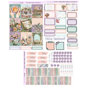 ONCE UPON A STICKER Kit Weekly Planner Sticker Kit  | Vertical Planner  | perfect for Vertical Erin Condren Life planner | V420 mini
