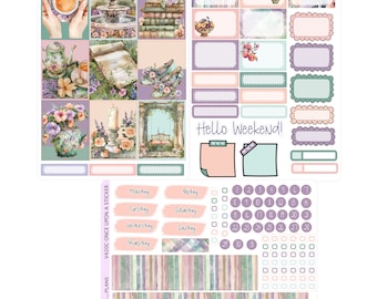 ONCE UPON A STICKER Kit Weekly Planner Sticker Kit  | Vertical Planner  | perfect for Vertical Erin Condren Life planner | V420 mini