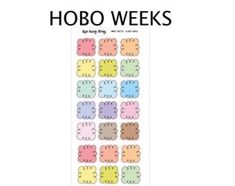 PASTEL CLOUD BOX Planner Stickers | | Hobonichi Weeks Sticker Kit | HW45