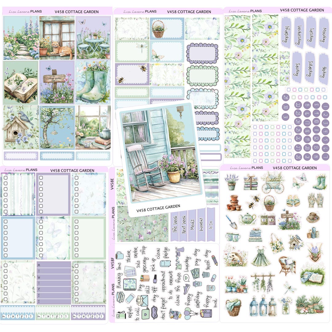 SPRING COTTAGE Weekly Planner Sticker Kit | Vertical Planner | Perfect ...