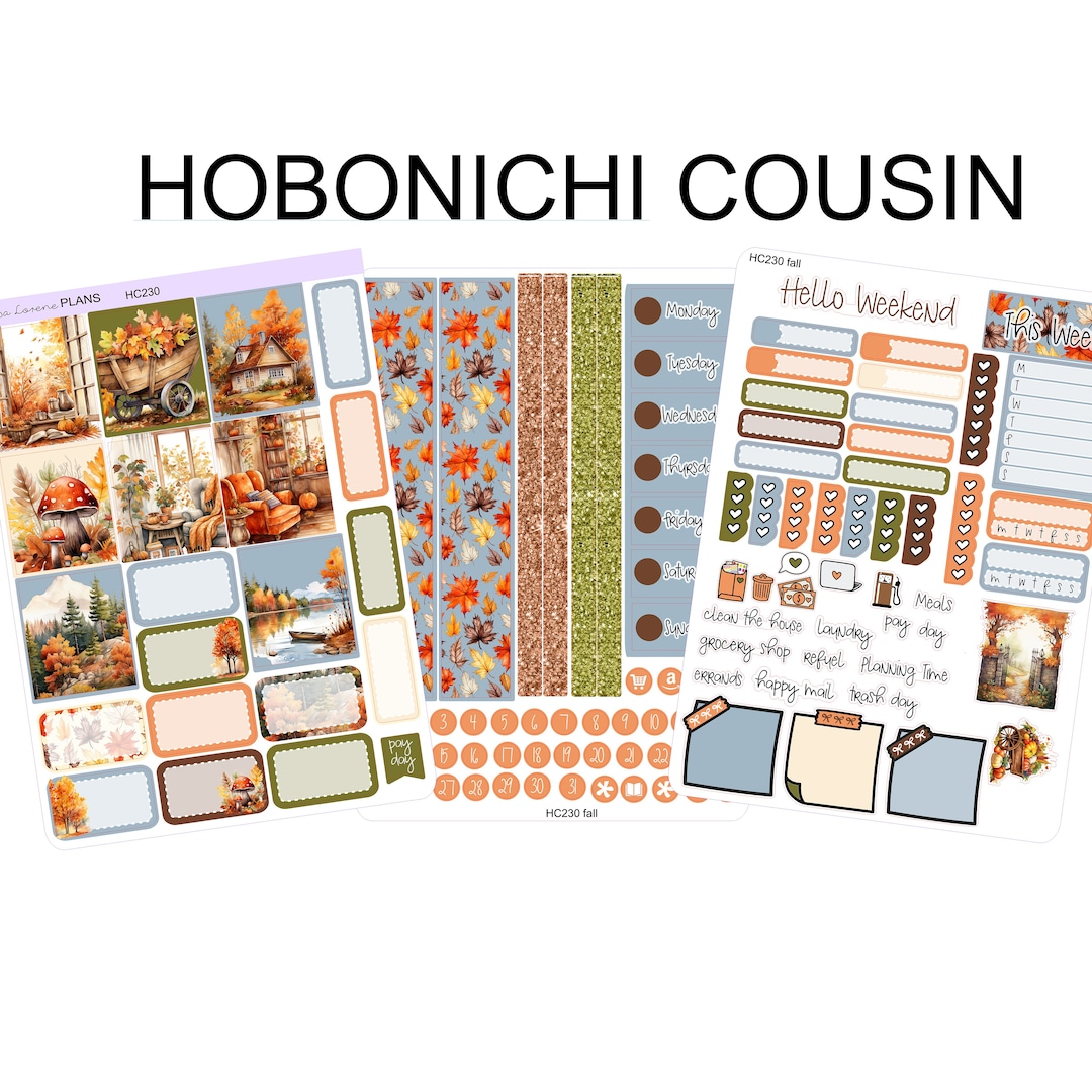 WELCOME FALL Hobonichi Cousin Weekly Planner Sticker Kit | HC230 - Etsy