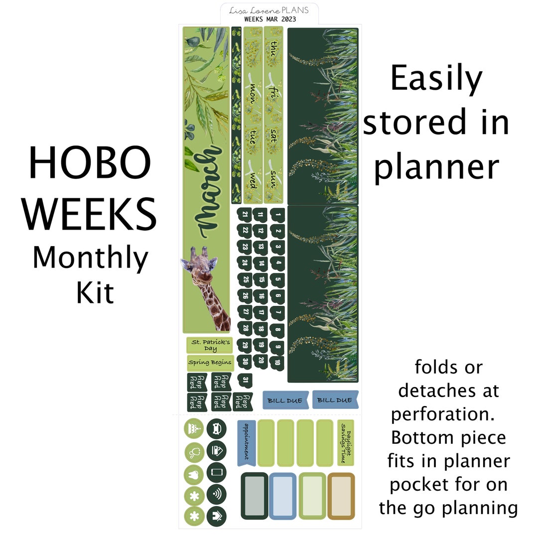 MARCH 2023 MONTHLY Hobonichi Weeks Sticker Kit HW3C - Etsy
