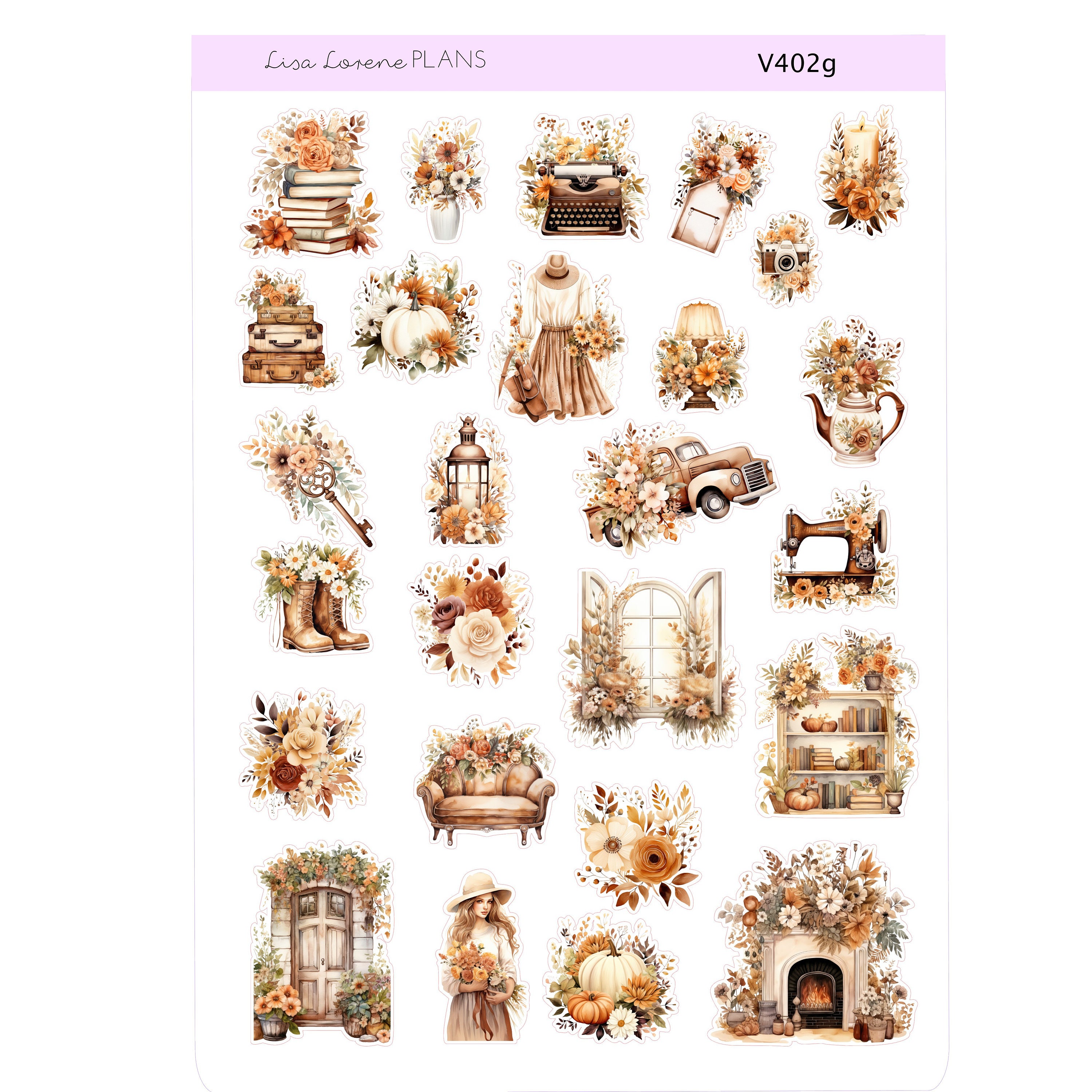 COZY AUTUMN DAY Deco Weekly Planner Sticker Kit | Vertical Planner ...