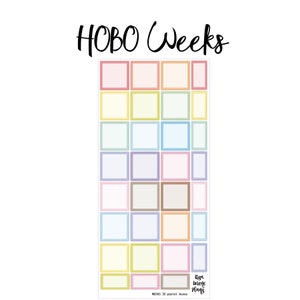 Pastel Rainbow Boxes Hobonichi Weeks Sticker Kit | HW35
