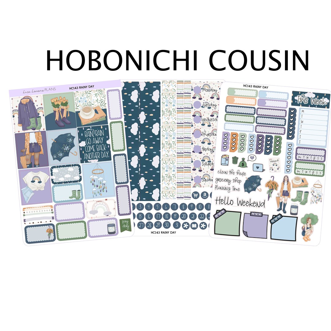 RAINY DAY A5 Hobonichi Cousin Planner Sticker Kit HC143 - Etsy Canada