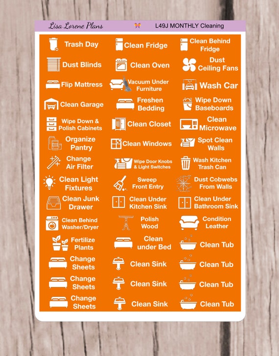 october monthly cleaning housework chores schedule planner etsy housework schedules