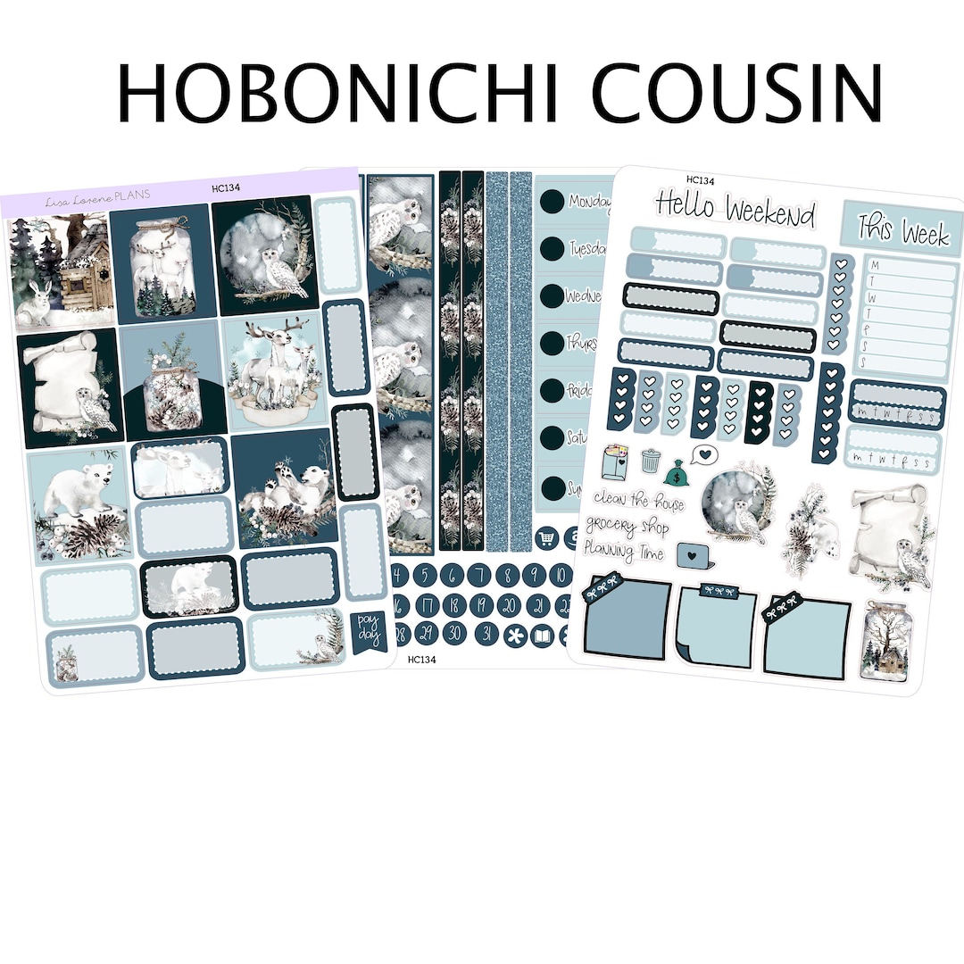 OWL My WINTER FRIENDS Hobonichi Cousin Planner Sticker Kit | HC133 - Etsy