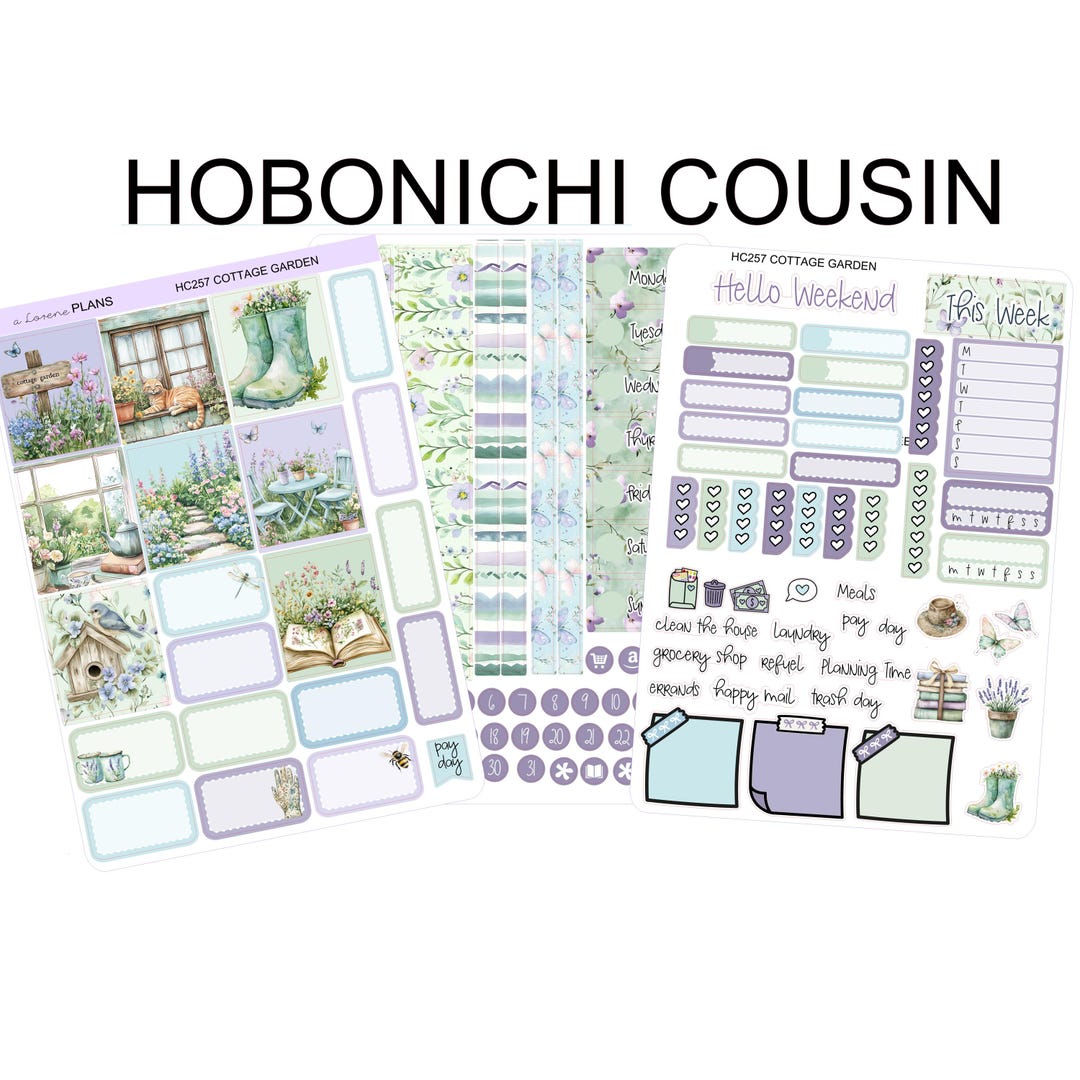 COTTAGE GARDEN Hobonichi Cousin Weekly Planner Sticker Kit | | HC257 - Etsy