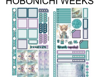 ENCHANTED FOREST MORNING Weekly set for  Hobonichi Weeks Sticker Kit | HW387