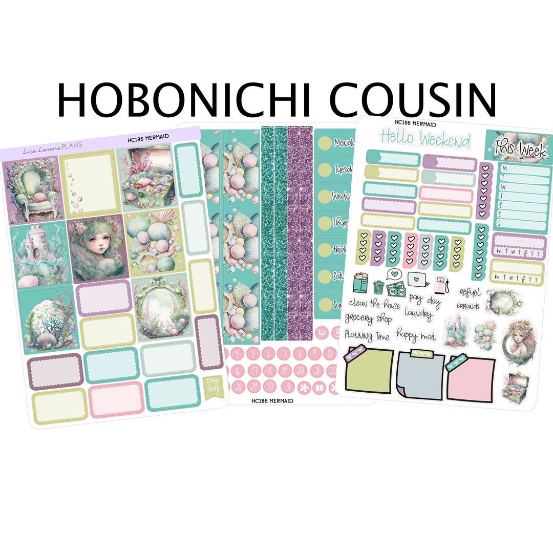 MERMAID Hobonichi Cousin Weekly Planner Sticker Kit HC186 - Etsy