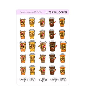 AUTUMN FALL COFFEE Planner Stickers | perfect for all planners | CQ75