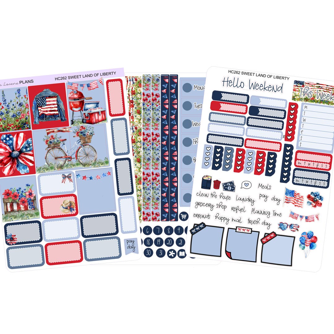 SWEET LAND of LIBERTY Hobonichi Cousin Weekly Planner Sticker Kit ...