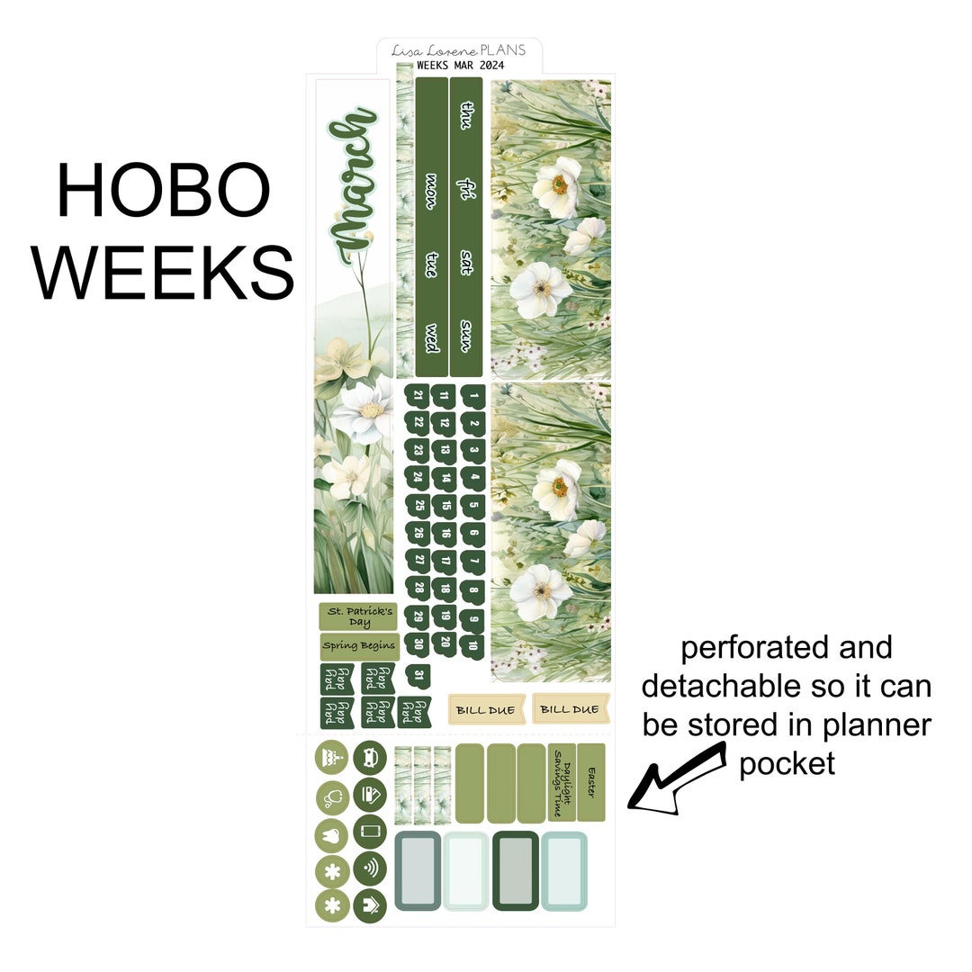 MARCH 2024 MONTHLY Hobonichi Weeks Sticker Kit | HW3 - Etsy