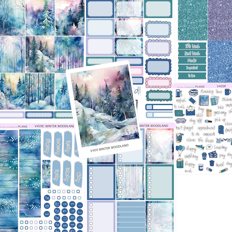 WINTER WONDERLAND Weekly Planner Sticker Kit | Vertical Planner ...