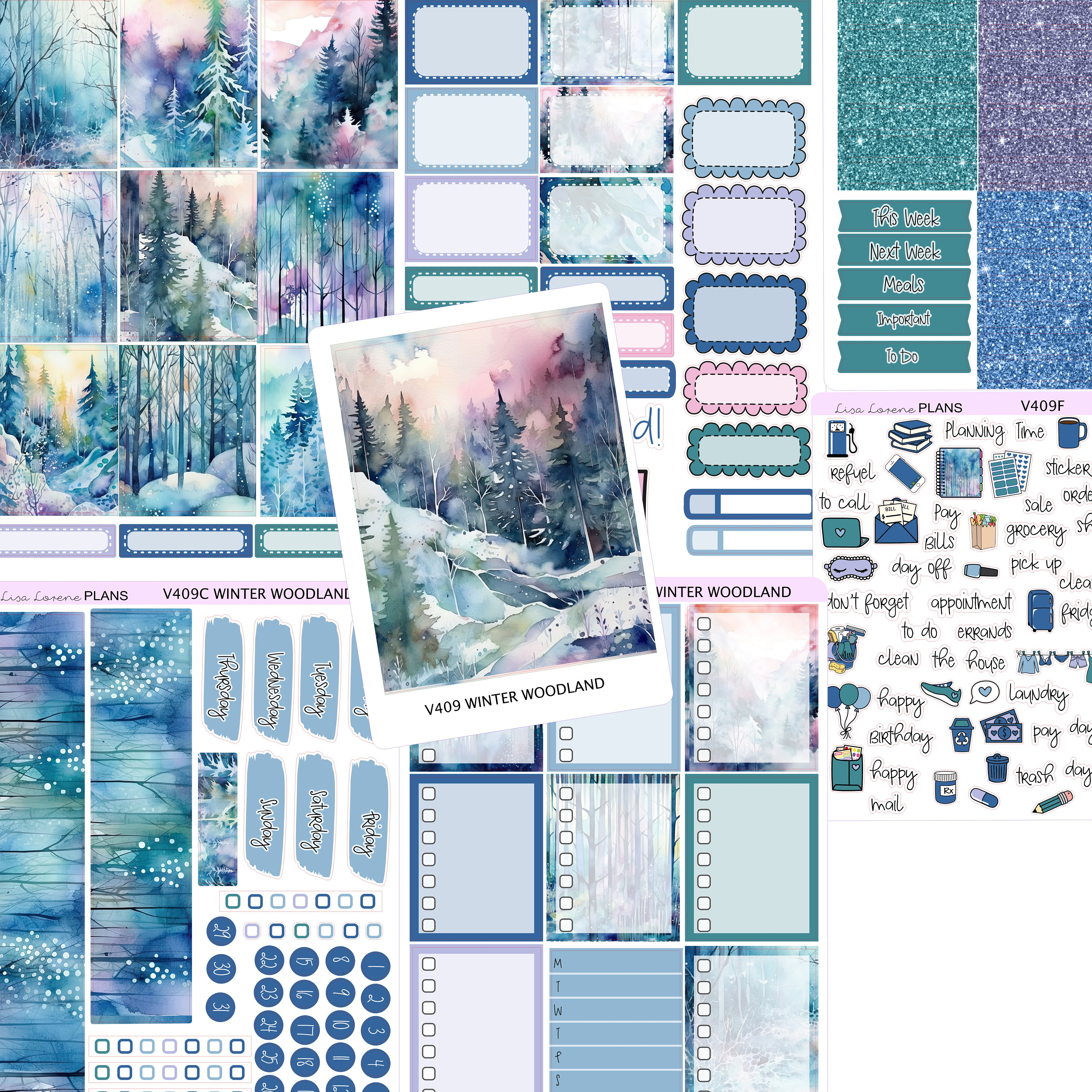 WINTER WONDERLAND Weekly Planner Sticker Kit | Vertical Planner ...