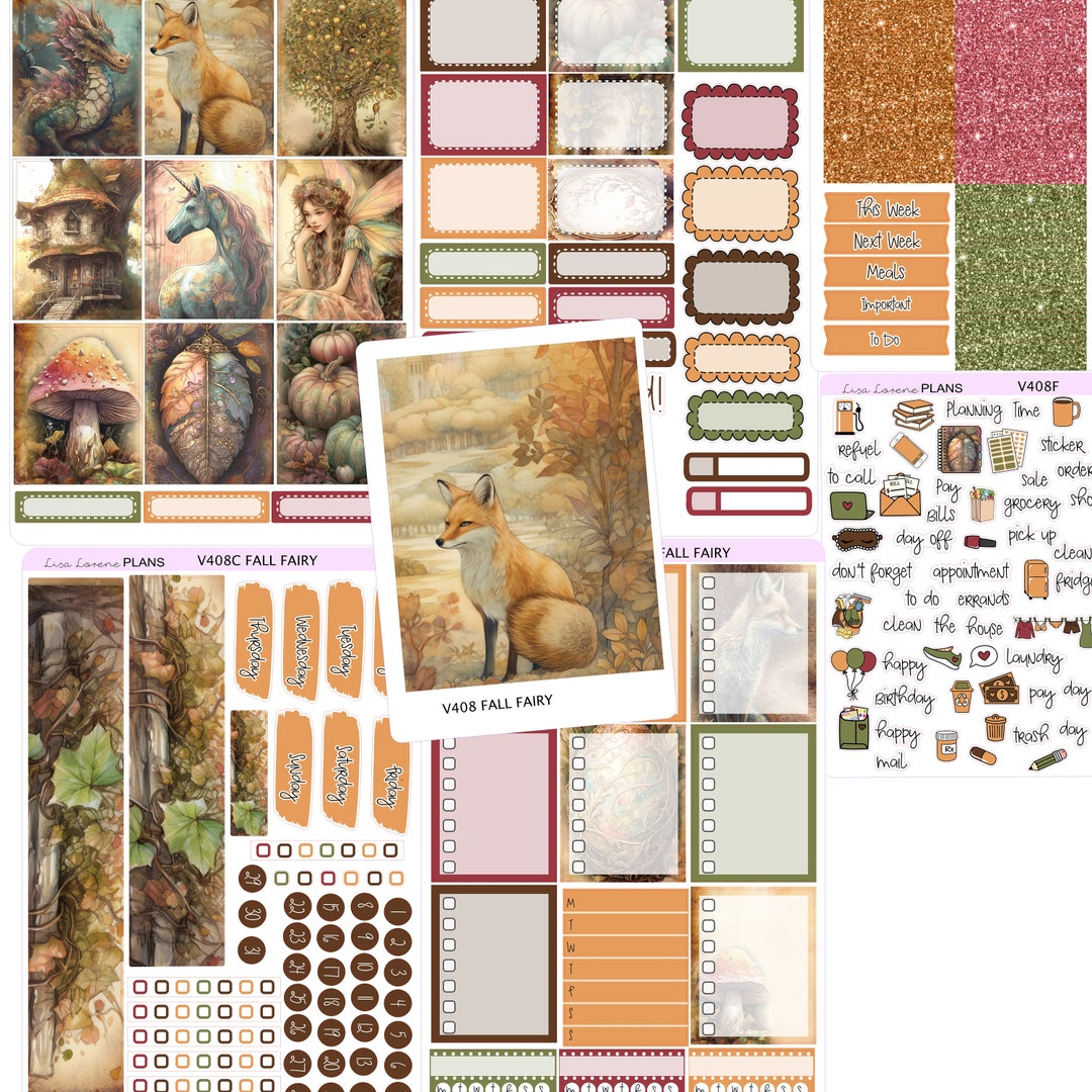 AUTUMN FAIRY Weekly Planner Sticker Kit | Vertical Planner | Perfect ...