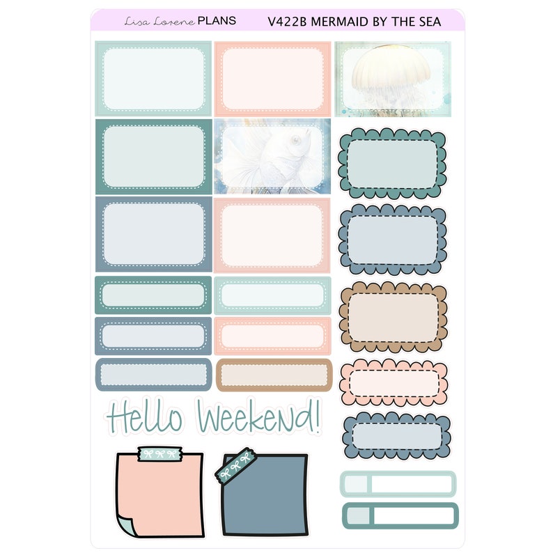 MERMAID BY the SEA Kit Weekly Planner Sticker Kit | Vertical Planner ...