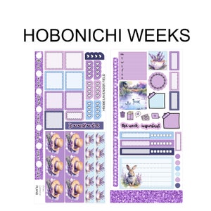 LAVENDER FIELD Weekly set for  Hobonichi Weeks Sticker Kit | HW386