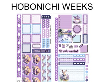 LAVENDER FIELD Weekly set for  Hobonichi Weeks Sticker Kit | HW386