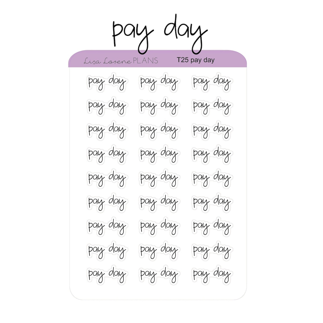 Pay Day Lettering PAY DAY Script Typography Planner Stickers | 25 - Etsy