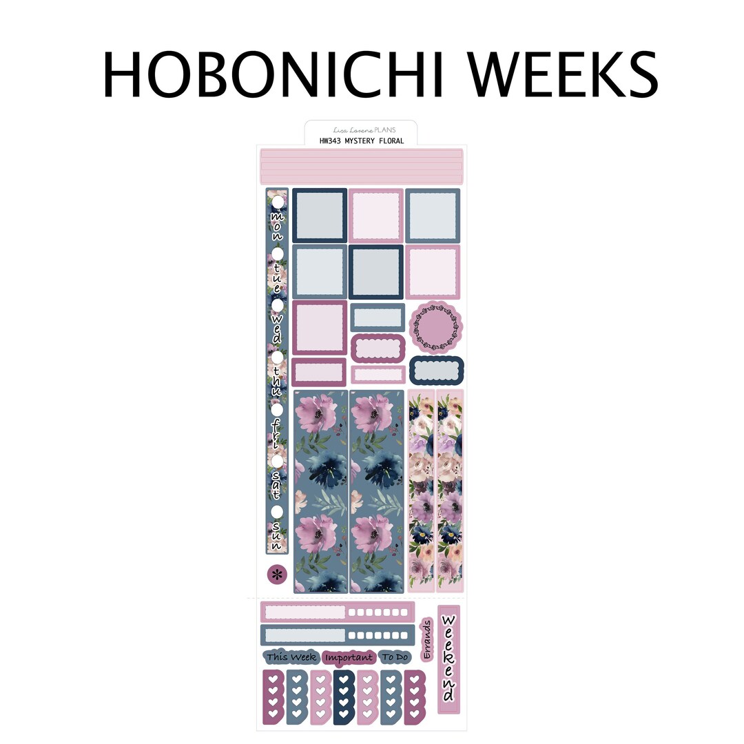 MYSTERY FLORAL Planner Sticker Kit Weekly Sticker Kit for Hobonichi ...