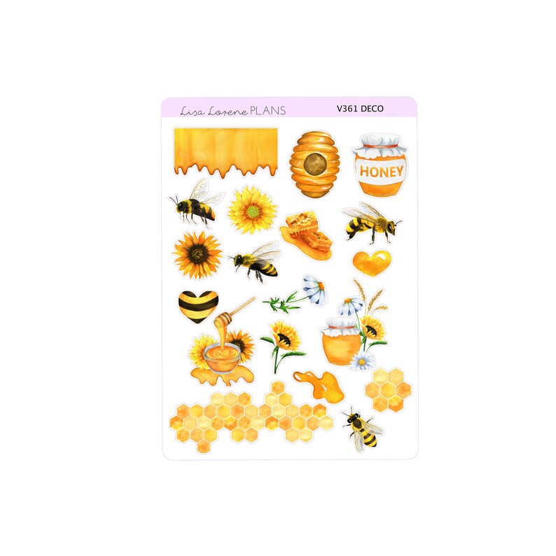 CREATE A BUZZ Weekly Sticker Kit | Honey Bee | 7x9" EC Vertical Planner ...