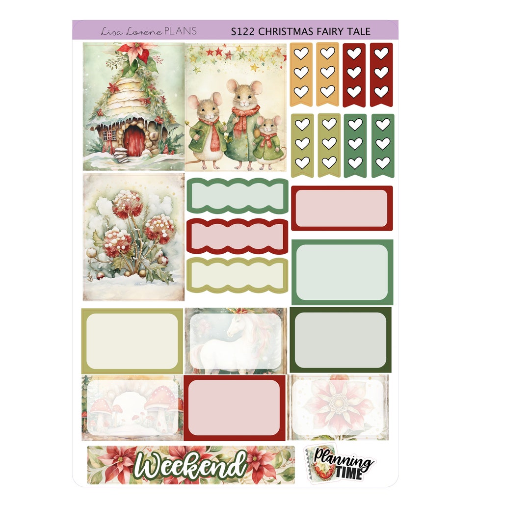 CHRISTMS FAIRY TALE Mini Planner Sticker Set | Perfect for Vertical ...