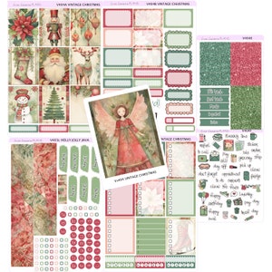 VINTAGE CHRISTMAS   weekly Planner Sticker Kit  | Vertical Planner  | perfect for Vertical Erin Condren Life planner | V404 full