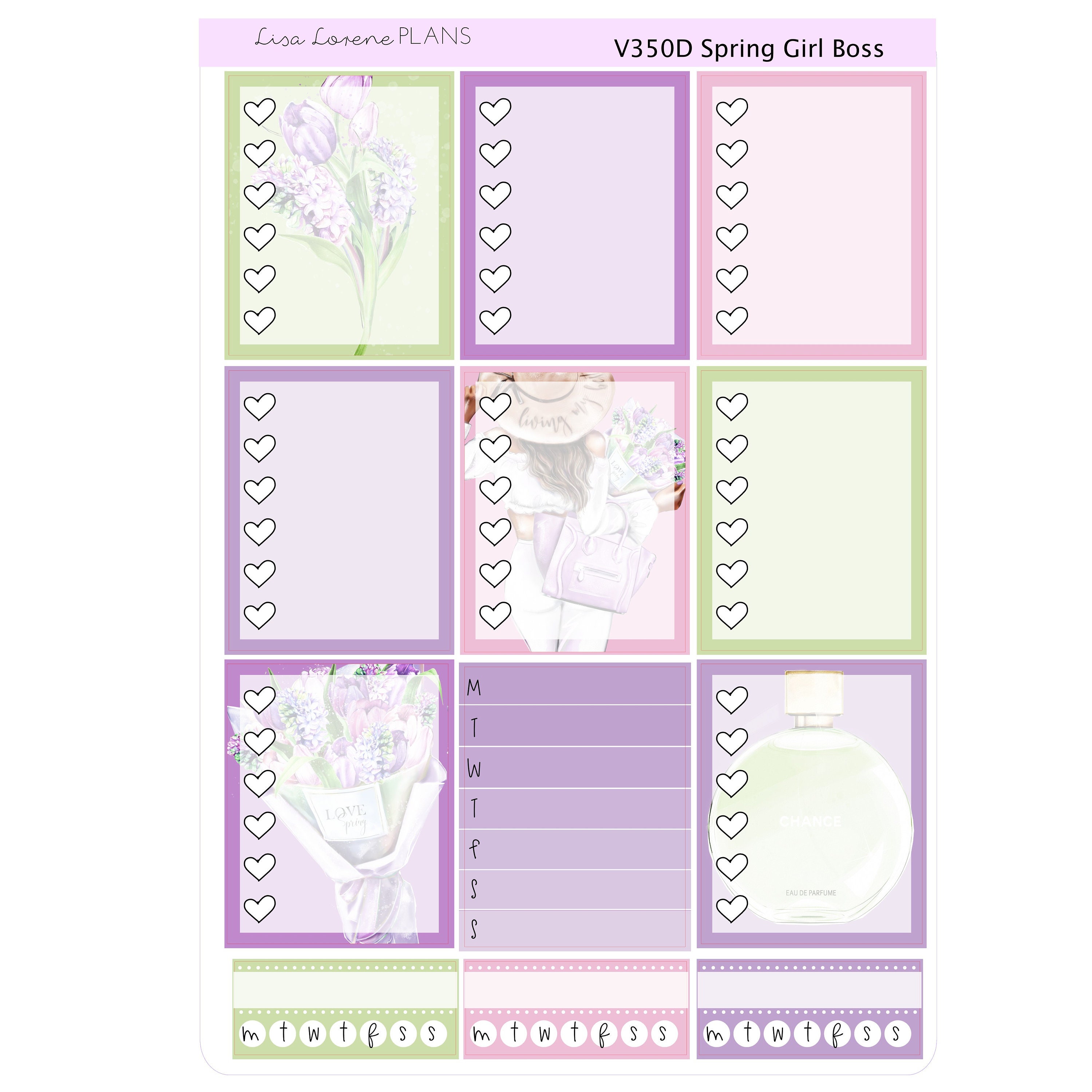 SPRING FASHION BOSS Weekly Sticker Kit | Vertical Weekly Planner ...