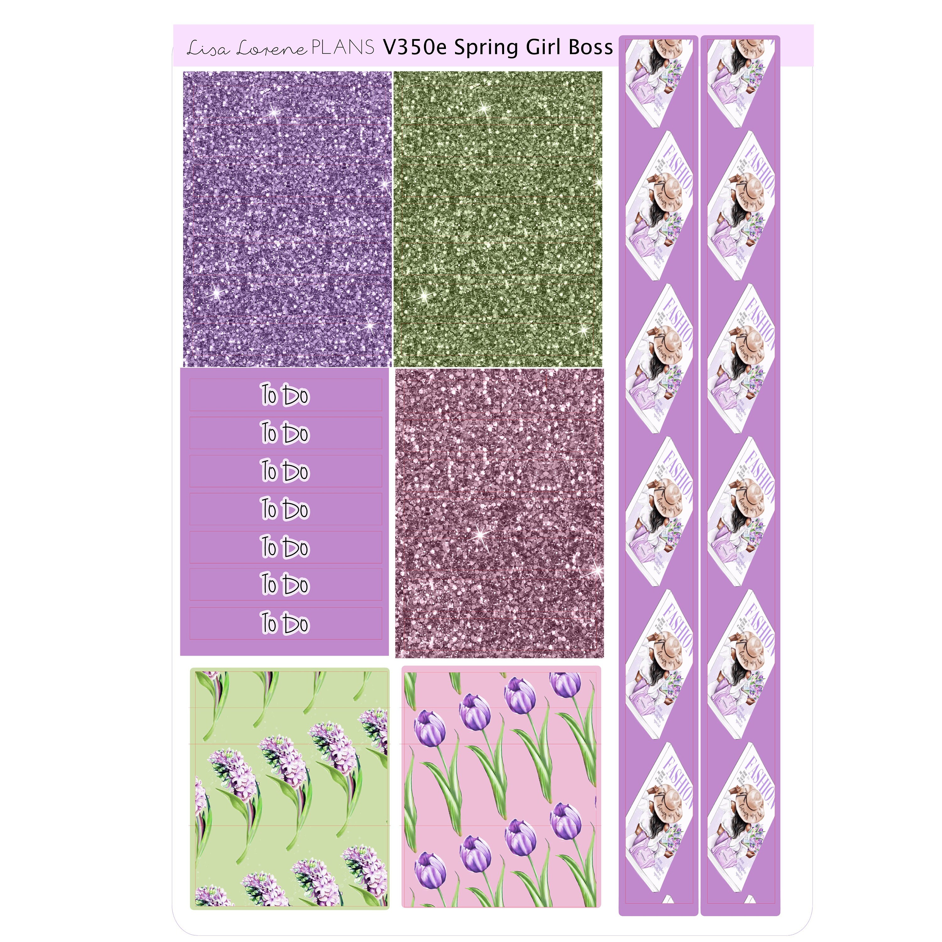 SPRING FASHION BOSS Weekly Sticker Kit | Vertical Weekly Planner ...