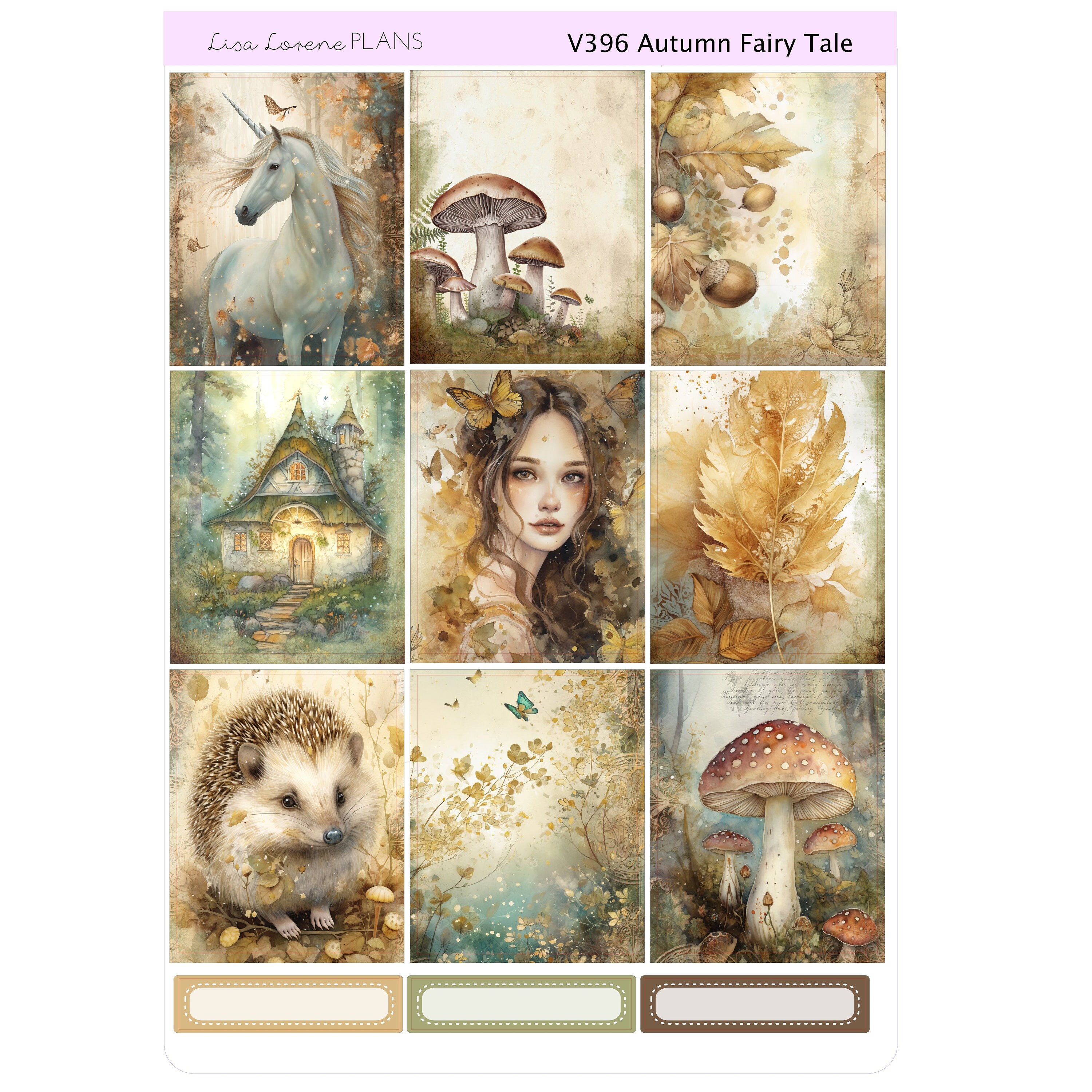 AUTUMN FAIRY TALE Weekly Planner Sticker Kit | Vertical Planner ...