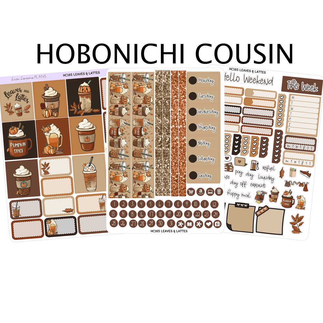 LEAVES & LATTES Hobonichi Cousin Weekly Planner Sticker Kit ...