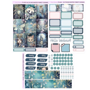 ENCHANTED FOREST EVENING Weekly Planner Sticker Kit | Vertical Planner ...
