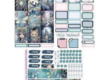 ENCHANTED FOREST EVENING Weekly Planner Sticker Kit  | Vertical Planner  | perfect for Vertical Erin Condren Life planner | V417 mini