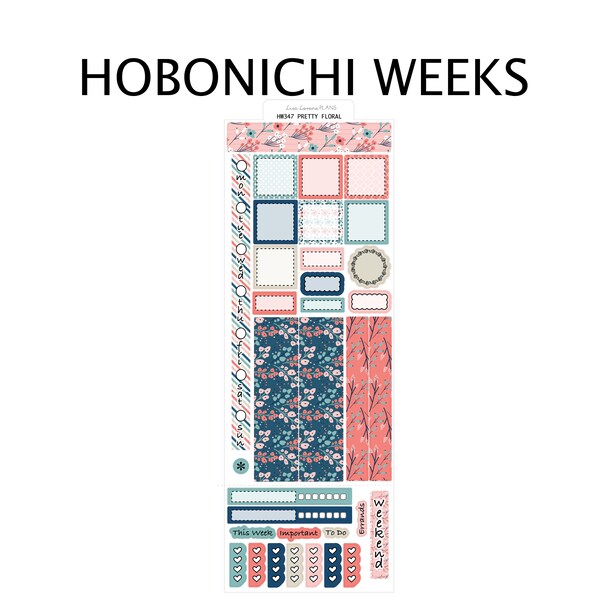 PRETTY FLORAL planner sticker kit | weekly sticker kit | for Hobonichi Weeks  | HW347