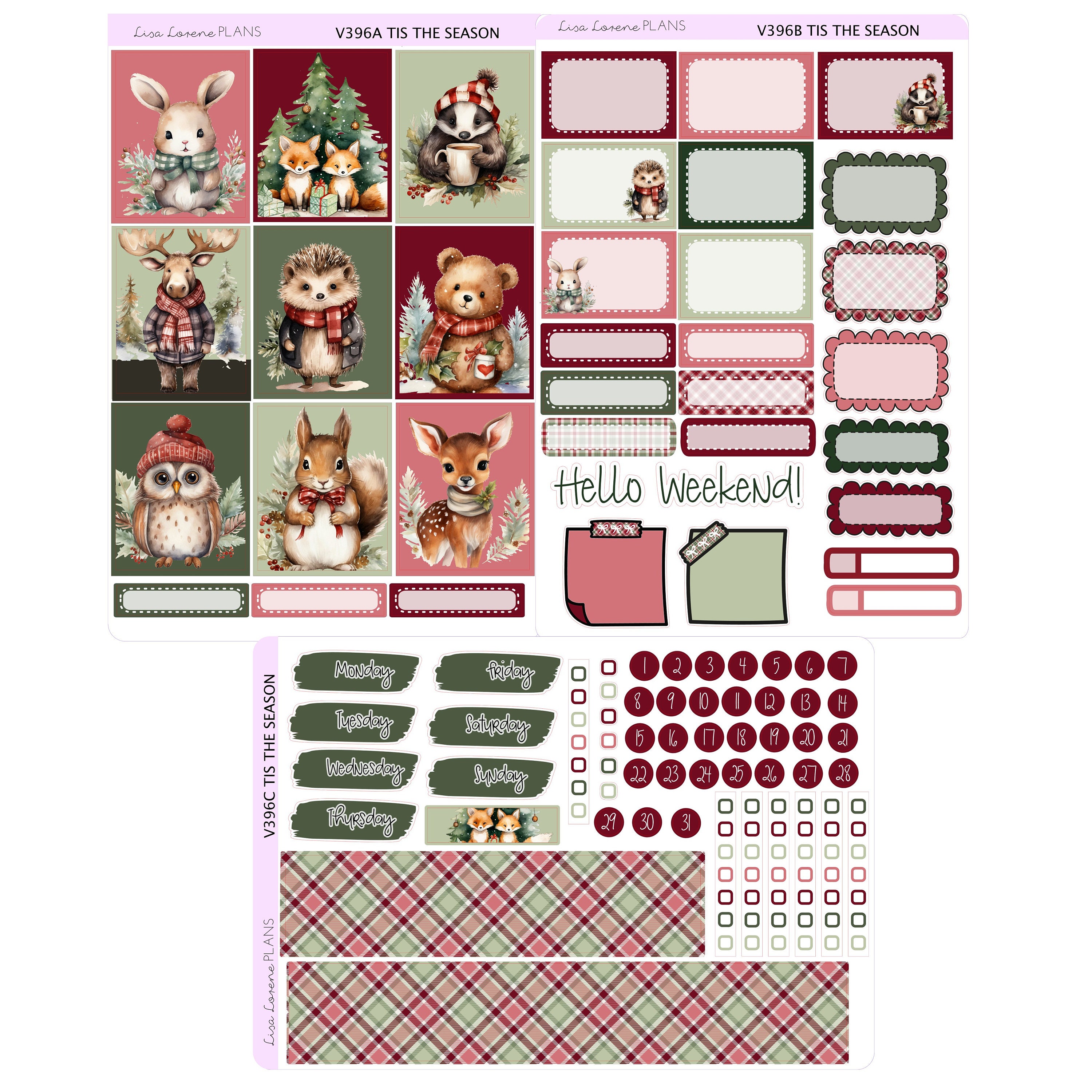 TIS THE SEASON Weekly Planner Sticker Kit | Vertical Planner | Perfect ...