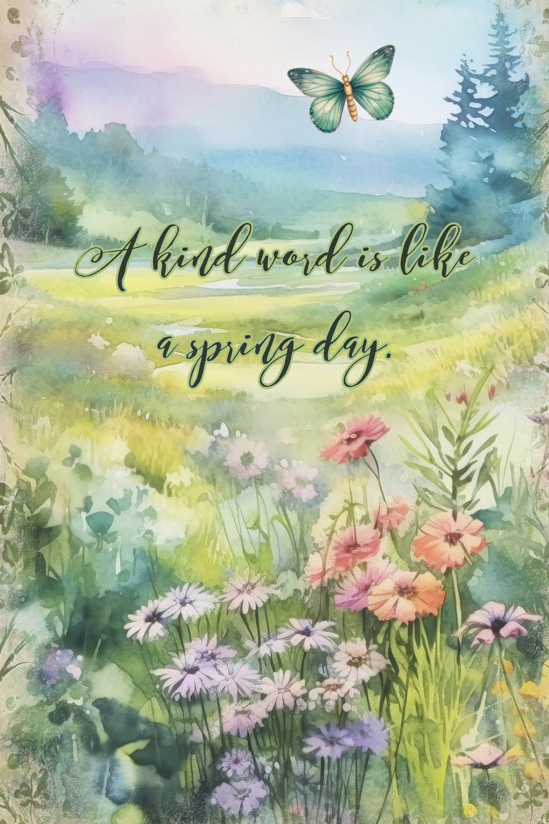 SPRING MEADOW Quote Books Dashboard | Journaling Card for Ringed ...