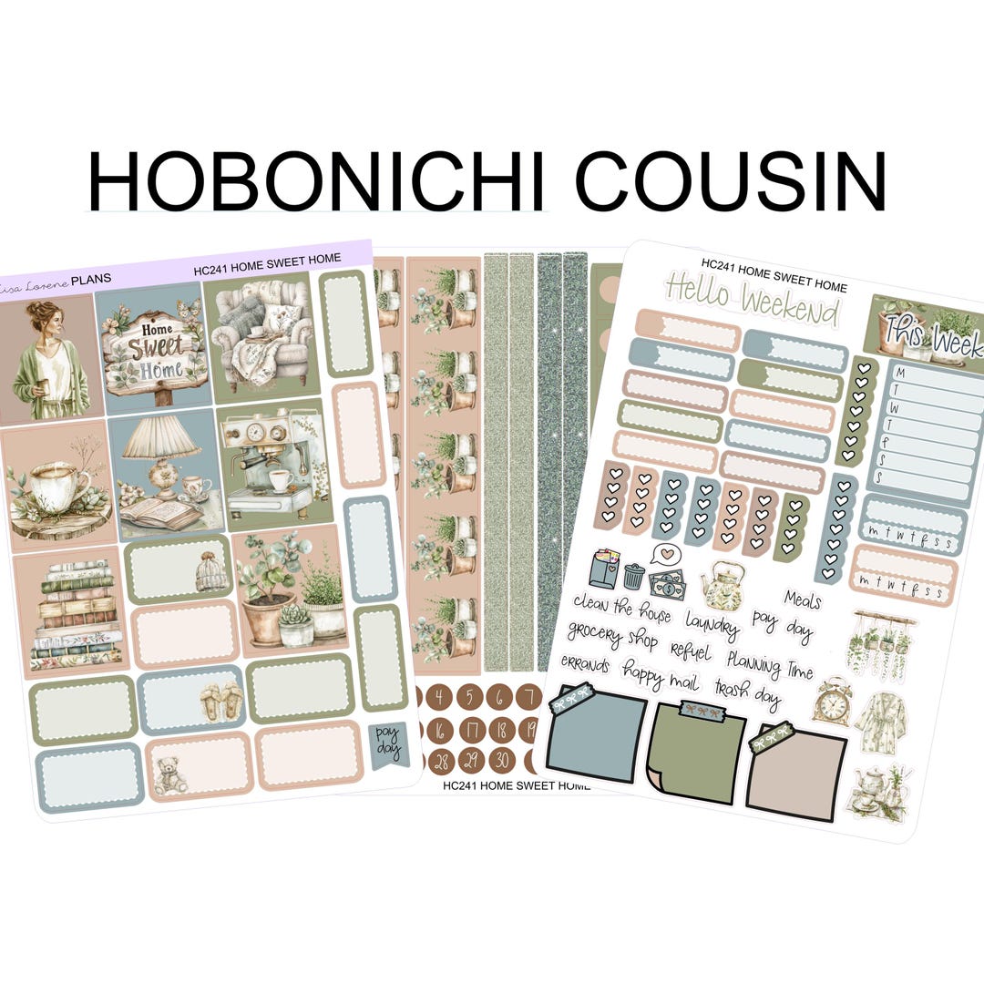HOME SWEET HOME Hobonichi Cousin Planner Sticker Kit | HC241 - Etsy