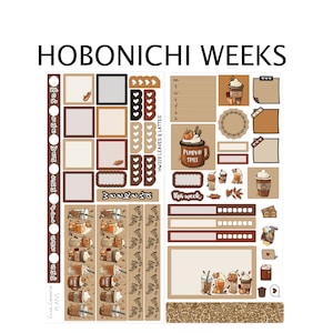 LEAVES & LATTES Weekly set for  Hobonichi Weeks Sticker Kit | HW319