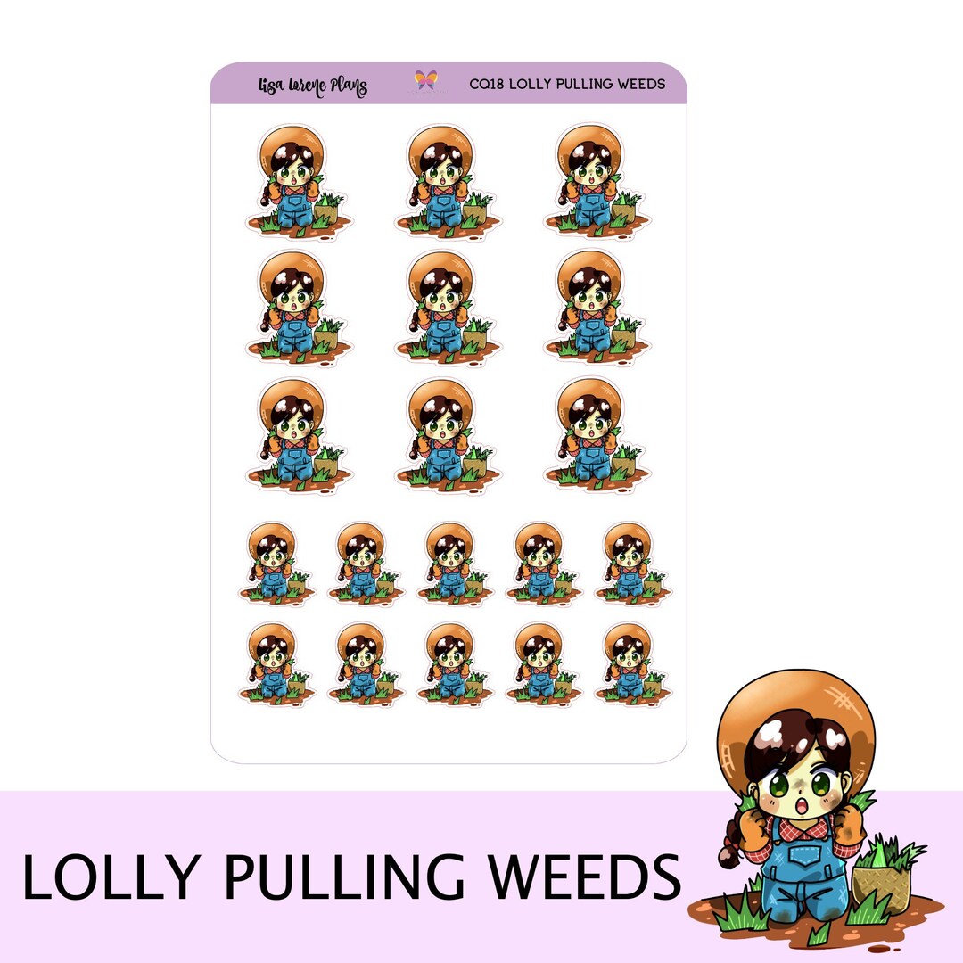 LOLLY PULLING WEEDS Planner Stickers | CQ18 - Etsy