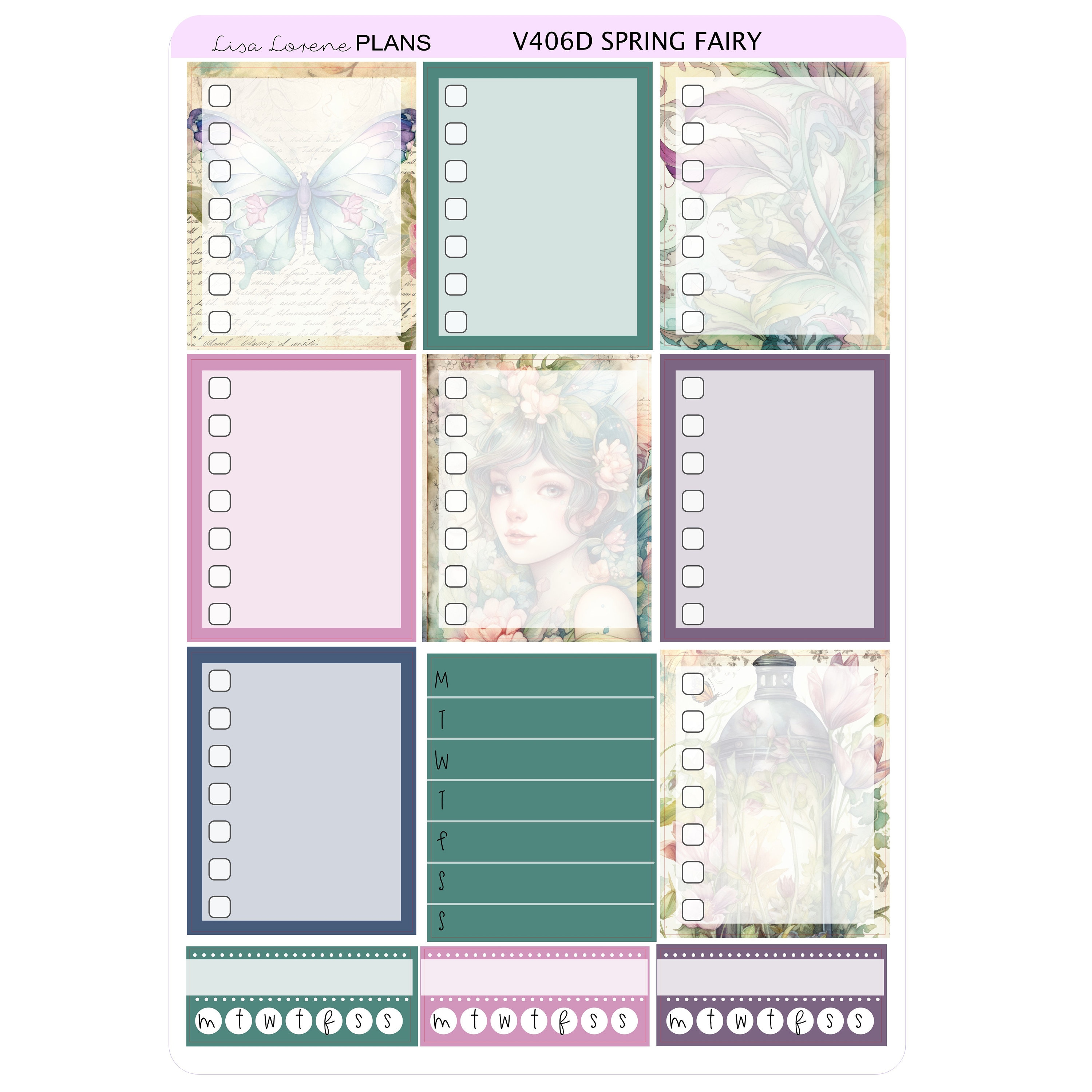 SPRING FAIRY Weekly Planner Sticker Kit | Vertical Planner | Vertical ...