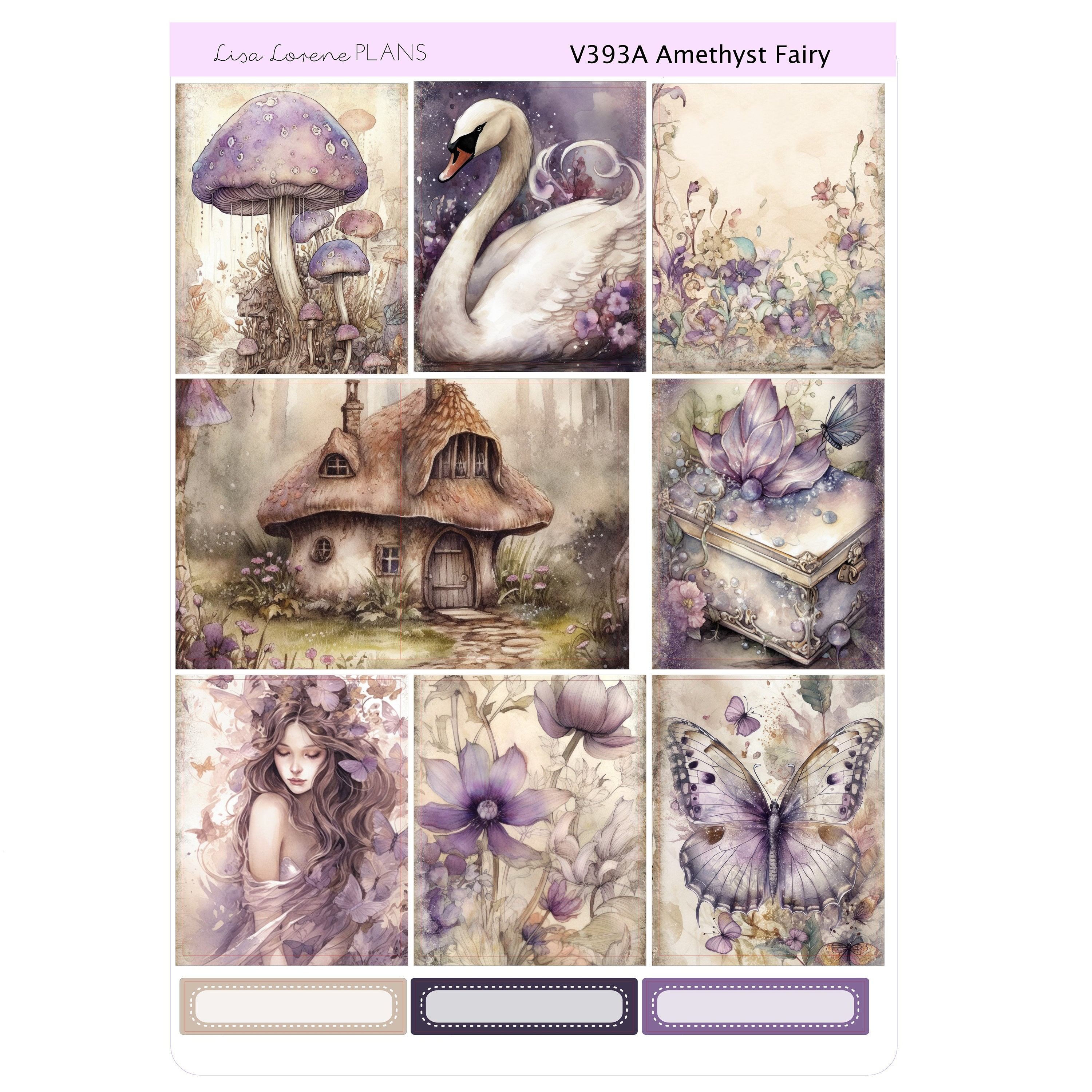 AMETHYST FAIRY Mini Weekly Planner Sticker Kit | Vertical Planner ...