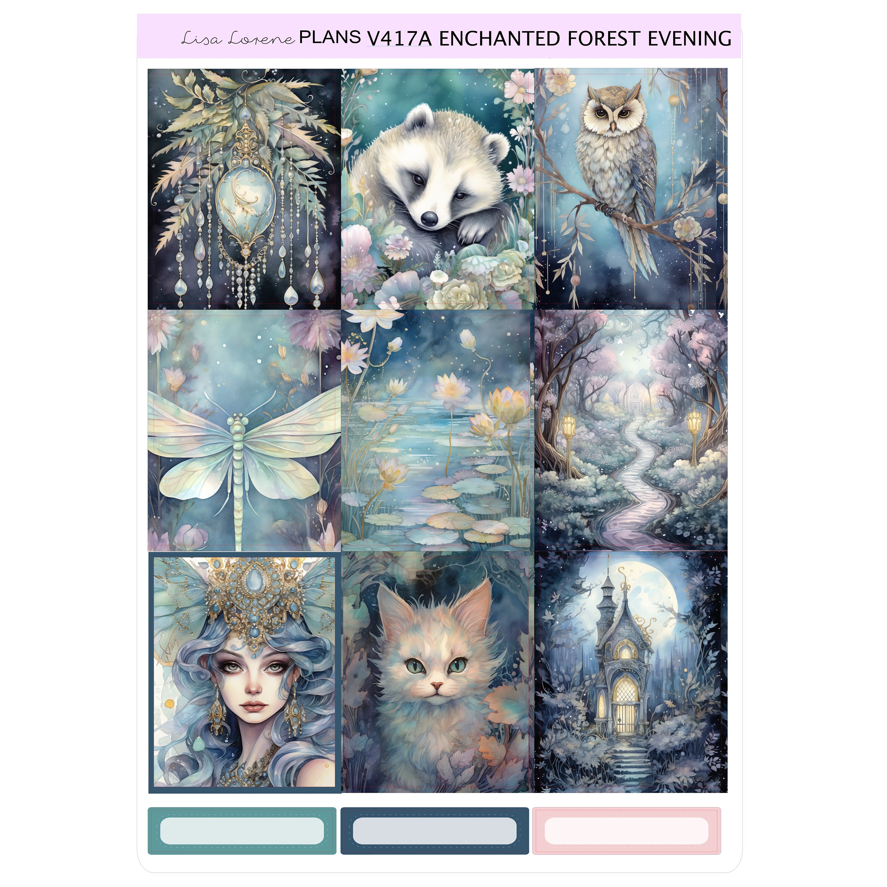ENCHANTED FOREST EVENING Weekly Planner Sticker Kit | Vertical Planner ...