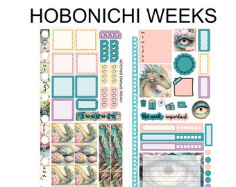 SPRING DRAGON Hobonichi Weeks Sticker Kit | fantasy dragon egg eye HW389