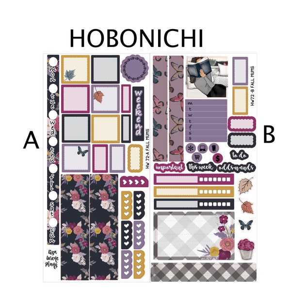 FALL MUMS  | Hobonichi Weeks Planner Sticker Kit | HW72
