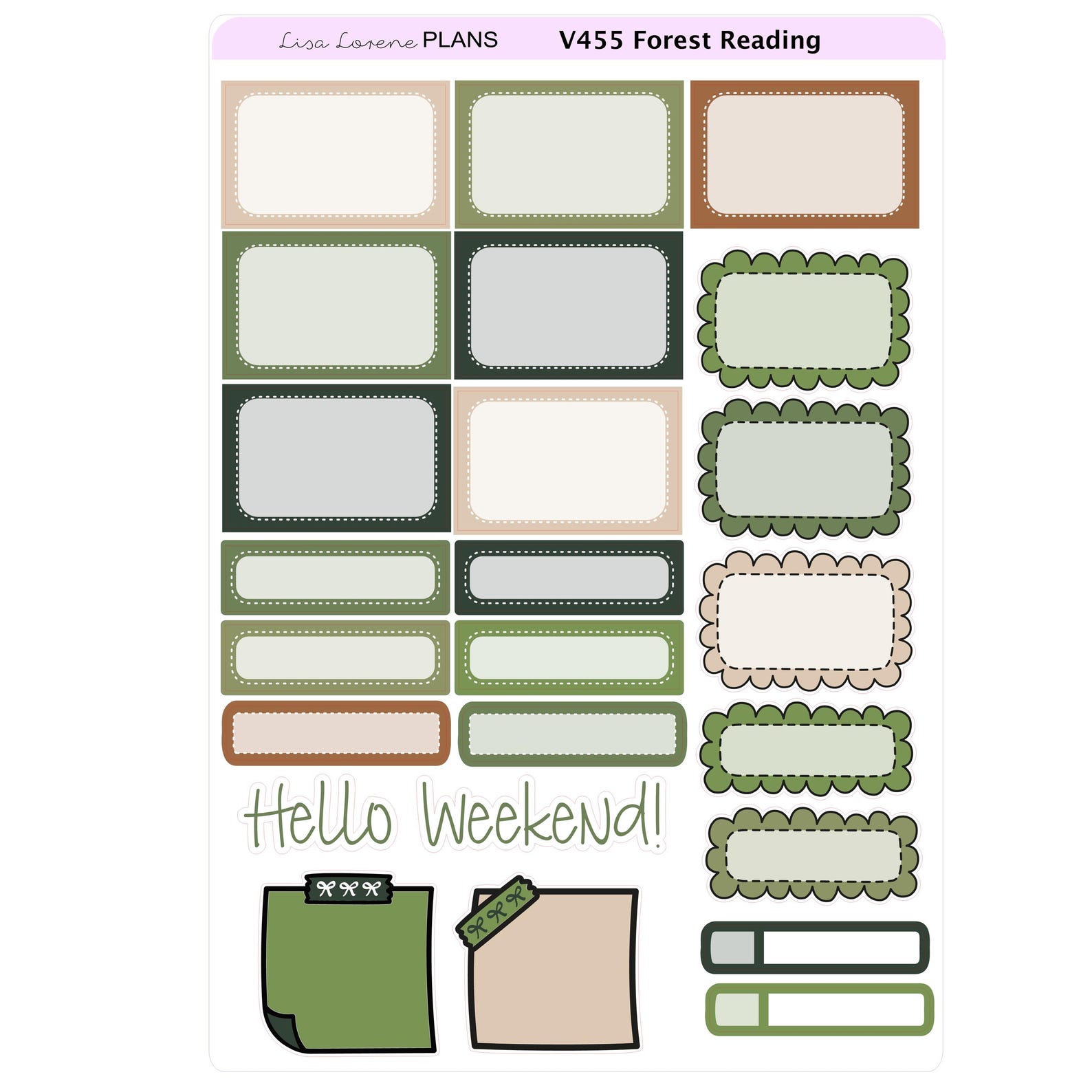 FOREST LIBRARY READING Weekly Planner Sticker Kit | Vertical Planner ...